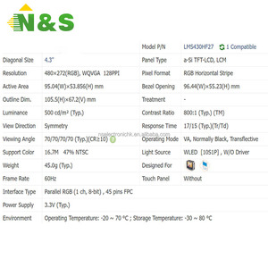 Nuevo módulo LCD TFT Original de 4,3 pulgadas, 480x272, pantalla Industrial para equipos industriales, médicos y automotrices, LMS430HF27 - Product Image 4