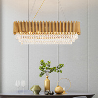 ENSEMBLE lustre d'éclairage de plafond en cristal moderne pour salle à manger plafonniers lampe de décoration intérieure de luxe