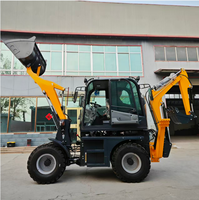 Mini-chargeuse sur pneus diesel avec moteur Kubota, pelle rétrocaveuse, excavatrice télescopique 4x4, chargeuse frontale, prix bas