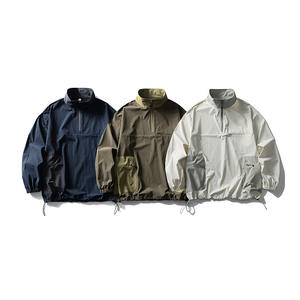 Automne nouveau Style demi-fermeture éclair <span class=keywords><strong>Anorak</strong></span> vestes hommes femmes décontracté Sports de plein air vestes Nylon extensible hommes coupe-vent vestes - Product Image 6