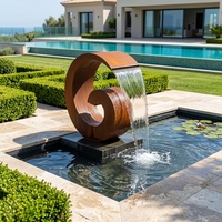 Statue de jardin moderne résistante à l'eau et au feu, décoration extérieure, sculpture en acier corten, fontaine personnalisée, écologique