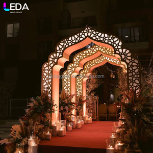 LEDA Wedding <b>Party</b> & Banquet Events Decor Modern Gold Indian-style Openwork Metal Iron <b>Backdrop</b> Stand - Product Image 2