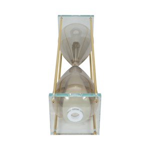 Elegante scultura a forma di clessidra in vetro e metallo, decorazione moderna per la casa, ideale per bagno, ufficio, soggiorno, mensola. - Product Image 6