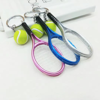 Porte-clés en métal 3D vintage personnalisé en forme de raquette de tennis, pendentif de sac fait main, cadeau sportif créatif, commandes en gros