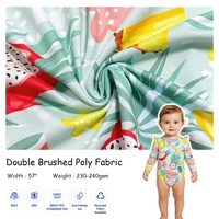 Tela de Poliéster Doble Cepillado DBP, Tejido de Punto de Poliéster Personalizado con Impresión, Sin Pedido Mínimo, para Ropa Infantil, de China Textile