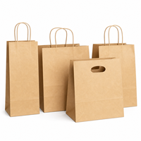 Sacs fourre-tout découpés sur mesure en usine, sacs pour services alimentaires, sacs en papier kraft écologiques et recyclables pour l'emballage des restaurants