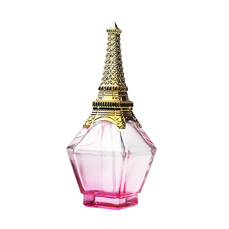 Botella de cristal vacía de lujo con pulverizador de niebla, perfume, fragancias, Torre eiffel, 100ml