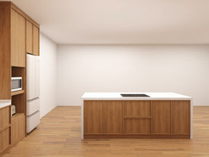 Luxury Custom Kitchen Furniture Shaped Ready to Assemble Kitchen Cabinet Island Melamine Plywood Kitchen <b>Cupboard</b> - Product Image 4