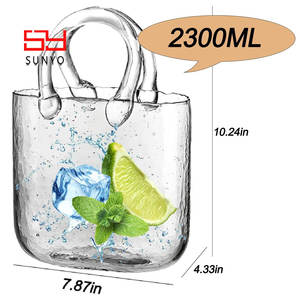 सनयो क्रिएटिव ग्लास पर्स पीने हैंडबैग डेपेंटर कॉकटेल ग्लास पोर्टेबल ग्लास बैग पार्टी के लिए सुरुचिपूर्ण बार मिश्रण बेकर। - Product Image 3