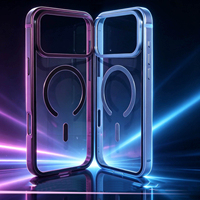 Étui de téléphone magnétique en alliage d'aluminium avec dos transparent en PC pour iPhone 18 Pro Max