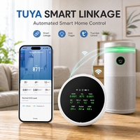 Moniteur de qualité de l'air intelligent Ggele 10-en-1 Wi-Fi pour intérieur avec détection des décibels et du bruit, moniteur IAQ contrôlé par application pour la maison
