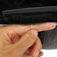 TOPUNIQUE TUS01 Toupet de cheveux vierges indiens super minces pour hommes 0.04mm Apparence globale de la ligne des cheveux super réaliste
