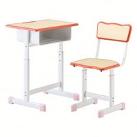 Ensemble bureau et chaise ergonomiques pour étudiants avec tiroir, structure métallique réglable pour l'étude à domicile et en classe