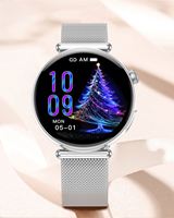 Montre connectée ECG Health ET491 avec écran AMOLED de 1,32 pouces, lecture de musique, appels Bluetooth, fréquence cardiaque, tension artérielle, étanche, pour femmes