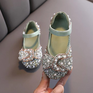 Scarpe da principessa con suola morbida <span class=keywords><strong>per</strong></span> bambine bambina Ballerina con fiocco autunno <span class=keywords><strong>per</strong></span> bambini scarpe in pelle <span class=keywords><strong>per</strong></span> danza festa di nozze - Product Image 3