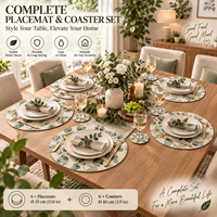 Sets de table ronds en cuir de style zen asiatique de haute qualité, résistants à la chaleur et antidérapants, diamètre 35 cm, pour la décoration de la salle à manger à la maison