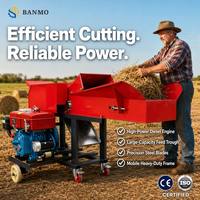Picadora de Forraje BANMO, Máquina para Picar y Triturar Pasto, Procesadora de Alimento para Animales Móvil, Diésel, Gasolina, Eléctrica, 2-6tph