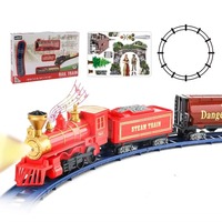 Train électrique à vapeur avec musique et lumière, jouet ferroviaire à piles avec wagons détachables, accessoires de scène pour enfants