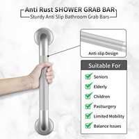 2 packs de barres d'appui de 16 pouces pour baignoires et toilettes Poignée de douche antidérapante Barres d'appui de salle de bain en acier inoxydable