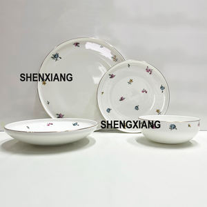 Marché du Moyen-Orient Vaisselle <span class=keywords><strong>en</strong></span> porcelaine fine Bone China Style de luxe Vaisselle <span class=keywords><strong>en</strong></span> céramique à bordure dorée Nouveau design - Product Image 4