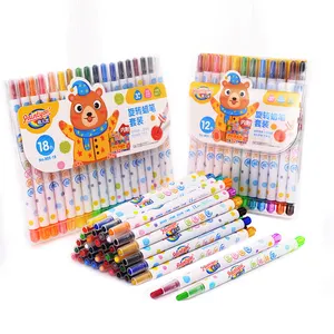 Paint You Rotating Crayons for Kids Children Twist up Crayons 12/18/24 Multicolor Twistable Crayons Manufacturers PVC Bag Set