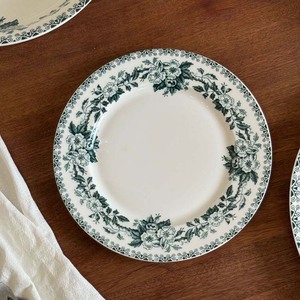 Assiette à pâtisserie vintage en céramique de 10,6 pouces avec motif de roses vertes, style campagnard, support à pâtes italien pour les fêtes - Product Image 3