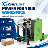 Machine d'étiquetage automatique à plat avec convoyeur et capteur à fibre optique pour étiquettes autocollantes sur cartons et sacs d'emballage
