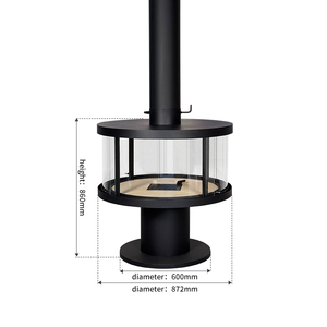 Estufa de Leña Redonda de Gran Capacidad, sin Humo, para Calefacción Interior, <span class=keywords><strong>Chimenea</strong></span> para Casa de Huéspedes o Villa - Product Image 6