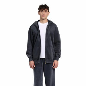 Custom 400 GRams American-style Retro Winter Zipper <strong>Hoodie</strong> <strong>Large</strong> Size 4xl Fashion Coat Acid Wash Finish Heavyweight Sport Jacket - Product Image 4