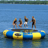 Populaire gonflable flottant eau sautant lit mer parc aquatique PVC gonflable flottant Trampoline eau Trampoline pour jeux pour adultes