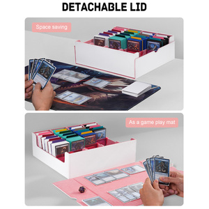 Boîte à cartes en cuir PU JUZI en gros, quatre rangées, aimants intégrés, boîte de rangement de luxe pour cartes à collectionner avec impression personnalisée - Product Image 6