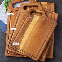 Planche à découper en bois d'acacia naturel, vente en gros d'usine, pour fruits et légumes, planche de boucher pour cuisine domestique