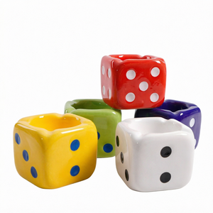Colorful High Quality Custom Modern Smokeless Dice <b>Ceramic</b> <b>Ashtray</b> Thickened Glazed Stain Resistant Easy Clean Novelty Wholesale - Product Image 1