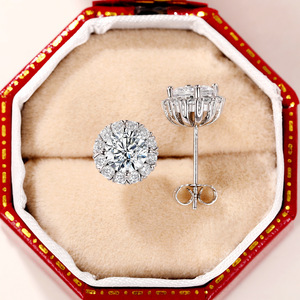 Orecchini a forma di fiocco di neve per donna, gioielli classici scintillanti con quattro punte - Product Image 1