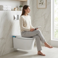 Ensemble de toilettes intelligentes professionnelles pour salle de bain, WC suspendu sans réservoir, toilettes intelligentes pour salle de bain commerciale