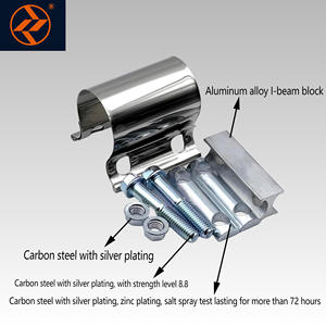 5,0 Zoll Hochleistungs-polierte Auspuff klemme Stoß verbindung 304 Edelstahl band Anpassbares Bandbreiten-Hülsen rohr - Product Image 3