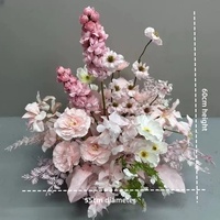Composition florale élégante sur mesure, série rose, pour allée de mariage, décoration de scène pour événements et banquets
