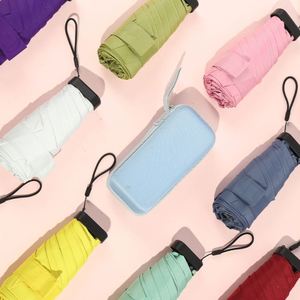 Nouvelle conception de parapluie de voyage super mini pliable en 6 sections avec protection UV, poche intégrée et impression de logo - Product Image 1