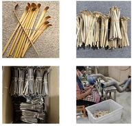 Ensemble de thé en bambou, cuillère à thé purement artisanale, cuillère à thé de style japonais grillée, cuillères à matcha, accessoires pour mélangeur, fouet, chasen