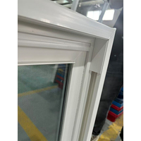 Fenêtre coulissante verticale de style américain avec grilles, en PVC vinyle, fenêtres à simple et double battant, portes et fenêtres en PVC