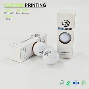 Boîte rigide personnalisée pour balles de golf avec fenêtre ronde, en carton blanc couché, pour promotion de tournoi - Product Image 1