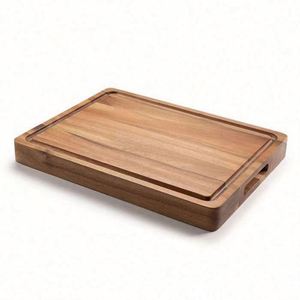 Planche à découper rectangulaire en bois d'acacia double face épaisse et écologique, planche à découper pour boucher, planche à découper pour charcuterie - Product Image 5