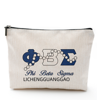 Trousse de Maquillage Personnalisée Chi Eta Phi, Cadeau de Sororité, Pochette Zippée pour Sororité, Sac Cosmétique pour Sœur d'âme