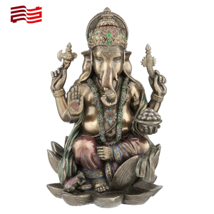 La estatua de dios elefante tailandés indio finamente tallada de café se puede personalizar escultura de dios elefante de bronce de metal - Product Image 4