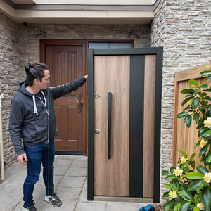 Techtop hiện đại cổ điển bọc thép cửa sang trọng gà tây an ninh lối vào chính với tính năng chống trộm bề mặt hoàn thiện - Product Image 1