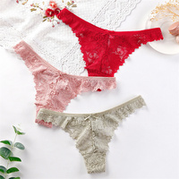 Nueva Tanga de encaje sexy transpirable de cintura baja cómoda entrepierna de algodón ropa interior de mujer