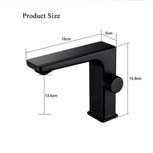 Robinet de salle de bain numérique intelligent LED de luxe moderne, en laiton noir, à levier unique, avec lampe, modèle AS211, en promotion - Product Image 3