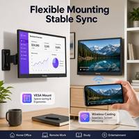 Monitor Portátil Inalámbrico Delgado de 15.6 Pulgadas, 1920x1080 IPS, 60Hz, con Batería Integrada y Altavoz, Monitor Externo para Presentaciones Empresariales