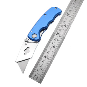 Hot Selling Quick Change Blades Aluminum Handle Safety <b>Lock</b> Folding Box Cutter Utility <b>Knife</b> - Product Image 6