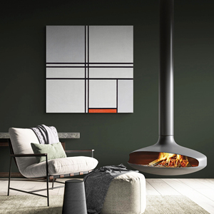 Chimenea Eléctrica Decorativa Suspendida con Simulación de <span class=keywords><strong>Fuego</strong></span>, Vista Panorámica de 360°, Calentador Electrónico Independiente para Interiores - Product Image 3